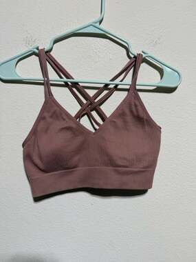 Aerie Ribbed V-Neck Seamless Strappy Back Bralette